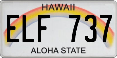 HI license plate ELF737