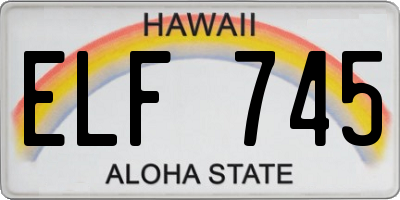 HI license plate ELF745