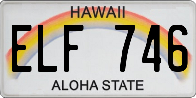 HI license plate ELF746