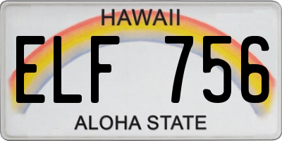 HI license plate ELF756