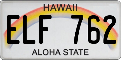 HI license plate ELF762