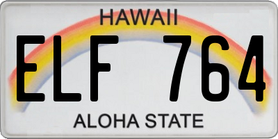 HI license plate ELF764
