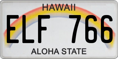 HI license plate ELF766