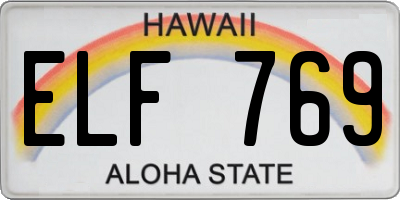 HI license plate ELF769