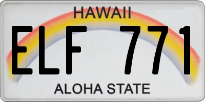 HI license plate ELF771