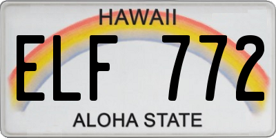 HI license plate ELF772