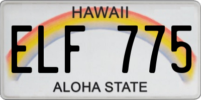 HI license plate ELF775