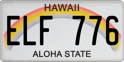 HI license plate ELF776