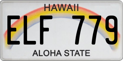 HI license plate ELF779