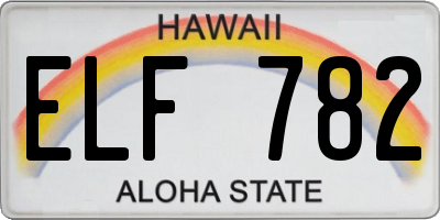 HI license plate ELF782