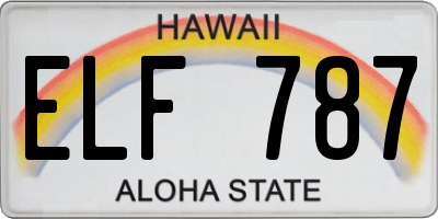 HI license plate ELF787