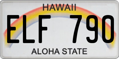 HI license plate ELF790