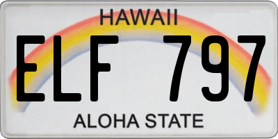 HI license plate ELF797