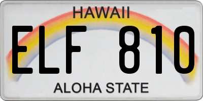 HI license plate ELF810