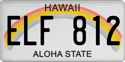 HI license plate ELF812