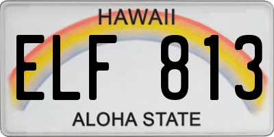 HI license plate ELF813