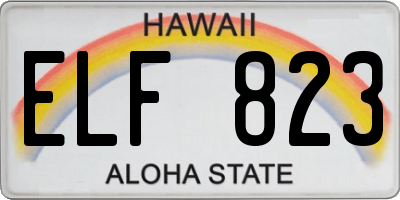 HI license plate ELF823