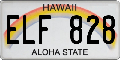 HI license plate ELF828