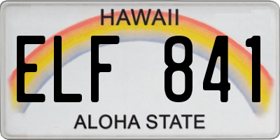 HI license plate ELF841