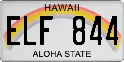 HI license plate ELF844