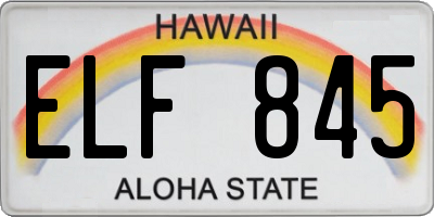 HI license plate ELF845