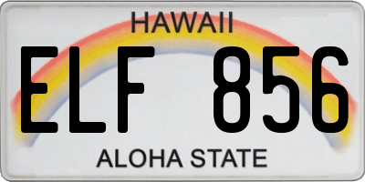 HI license plate ELF856