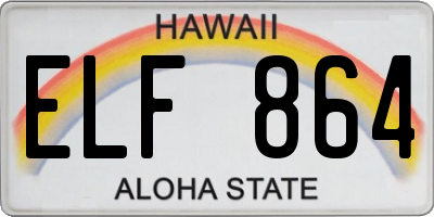 HI license plate ELF864