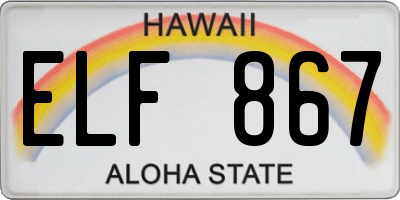 HI license plate ELF867