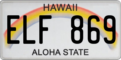 HI license plate ELF869