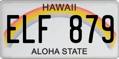 HI license plate ELF879
