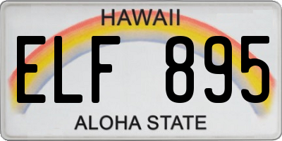 HI license plate ELF895