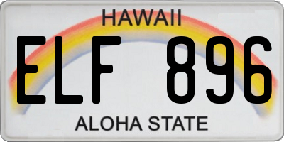 HI license plate ELF896