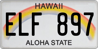 HI license plate ELF897