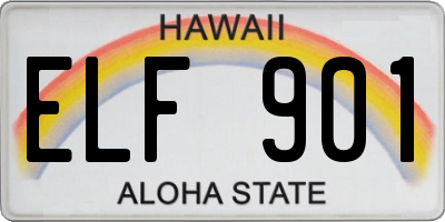 HI license plate ELF901