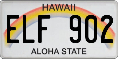 HI license plate ELF902
