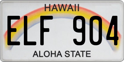 HI license plate ELF904