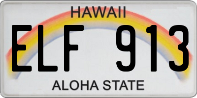 HI license plate ELF913