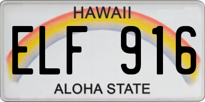 HI license plate ELF916