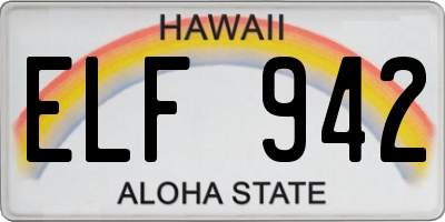 HI license plate ELF942