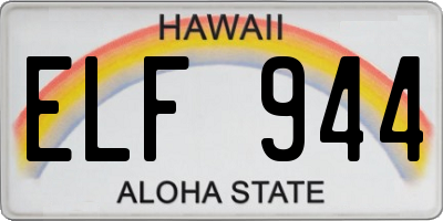 HI license plate ELF944