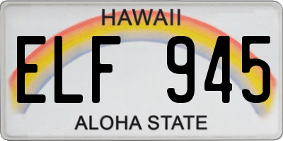HI license plate ELF945