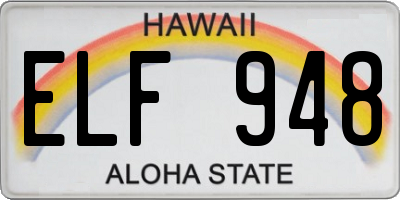 HI license plate ELF948