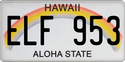 HI license plate ELF953