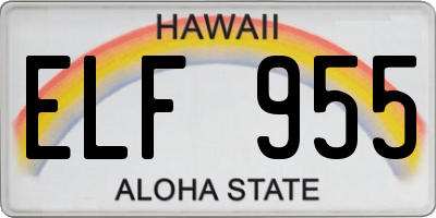 HI license plate ELF955