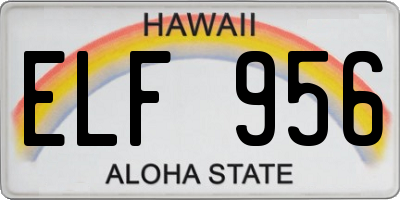 HI license plate ELF956