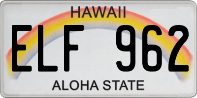 HI license plate ELF962