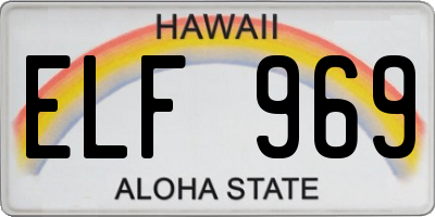 HI license plate ELF969