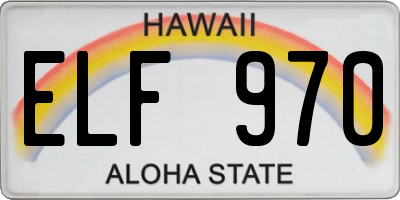 HI license plate ELF970