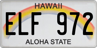 HI license plate ELF972