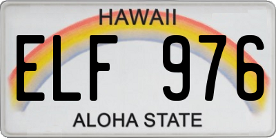 HI license plate ELF976